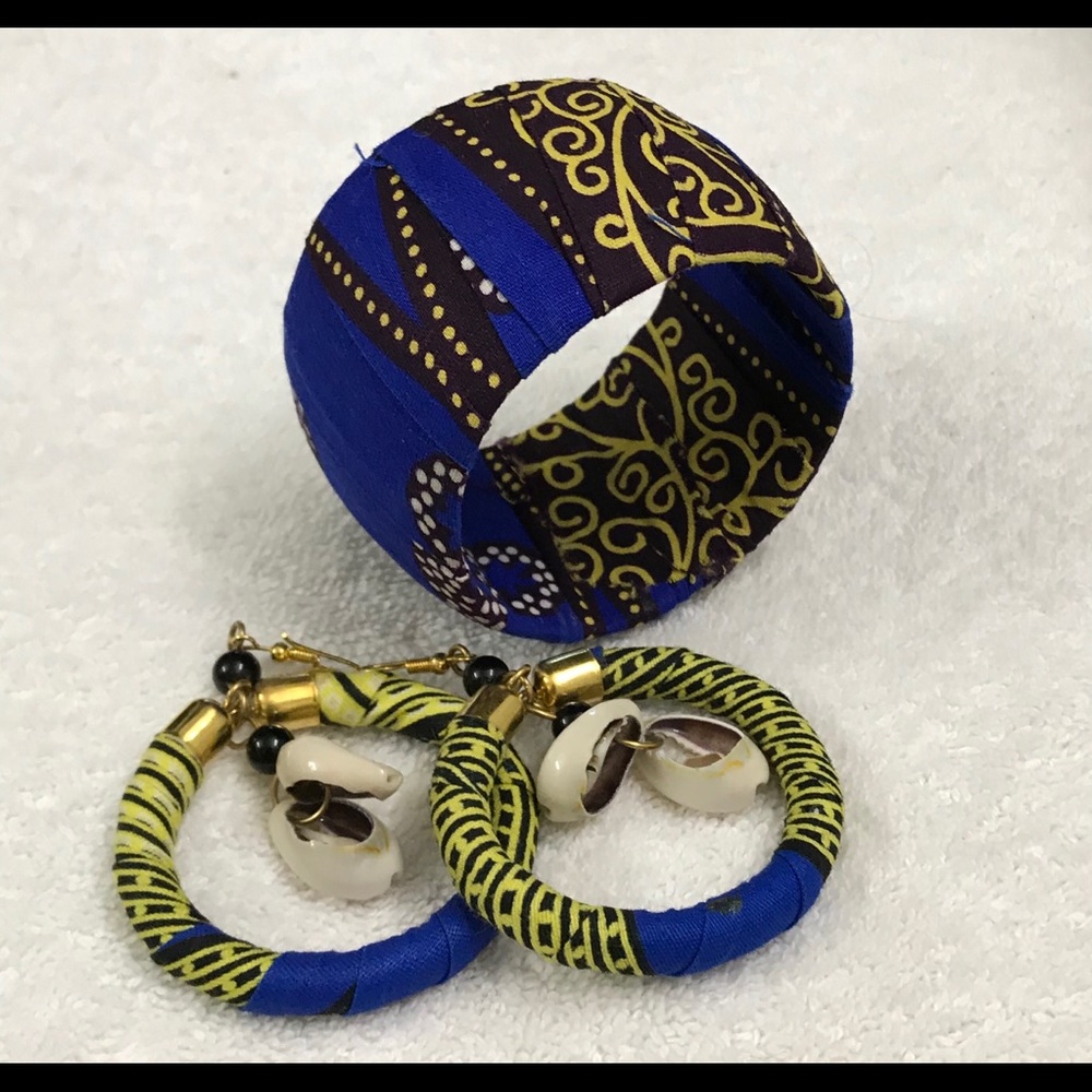 African print Bangle/Earrings set!
